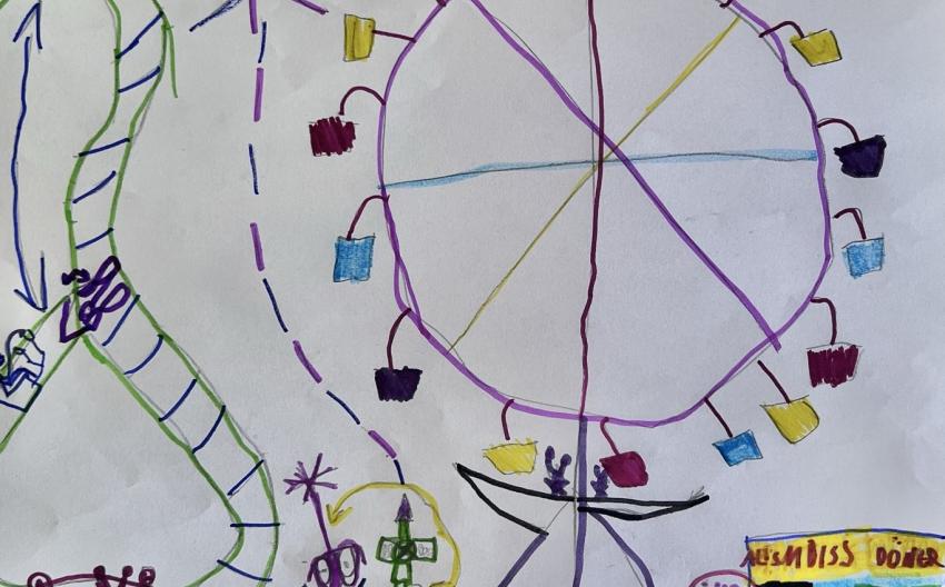 kids drawing of ferriswheel