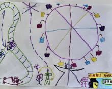 kids drawing of ferriswheel